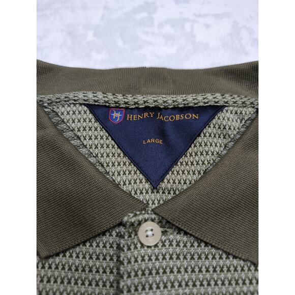 Henry Jacobson Mens Polo Shirt - Large Classic Pattern - Picture 2 of 8